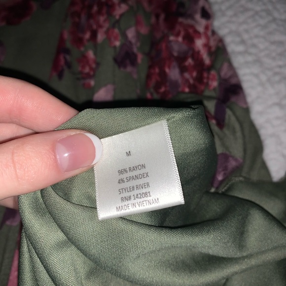 green rose print dress - Picture 4 of 4